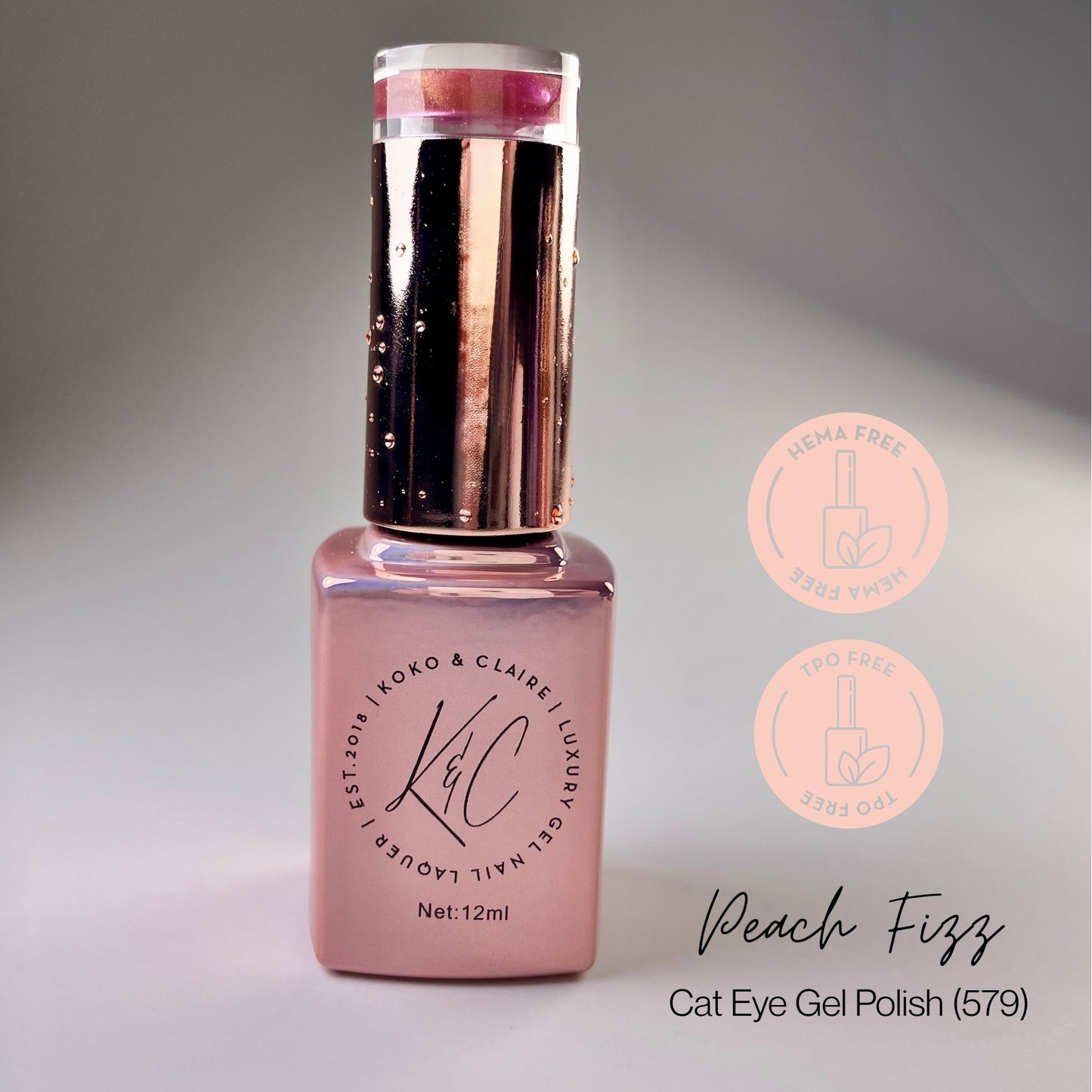0579 Peach Fizz (Hema-free) - KoKo & Claire Cateye Gel Polish