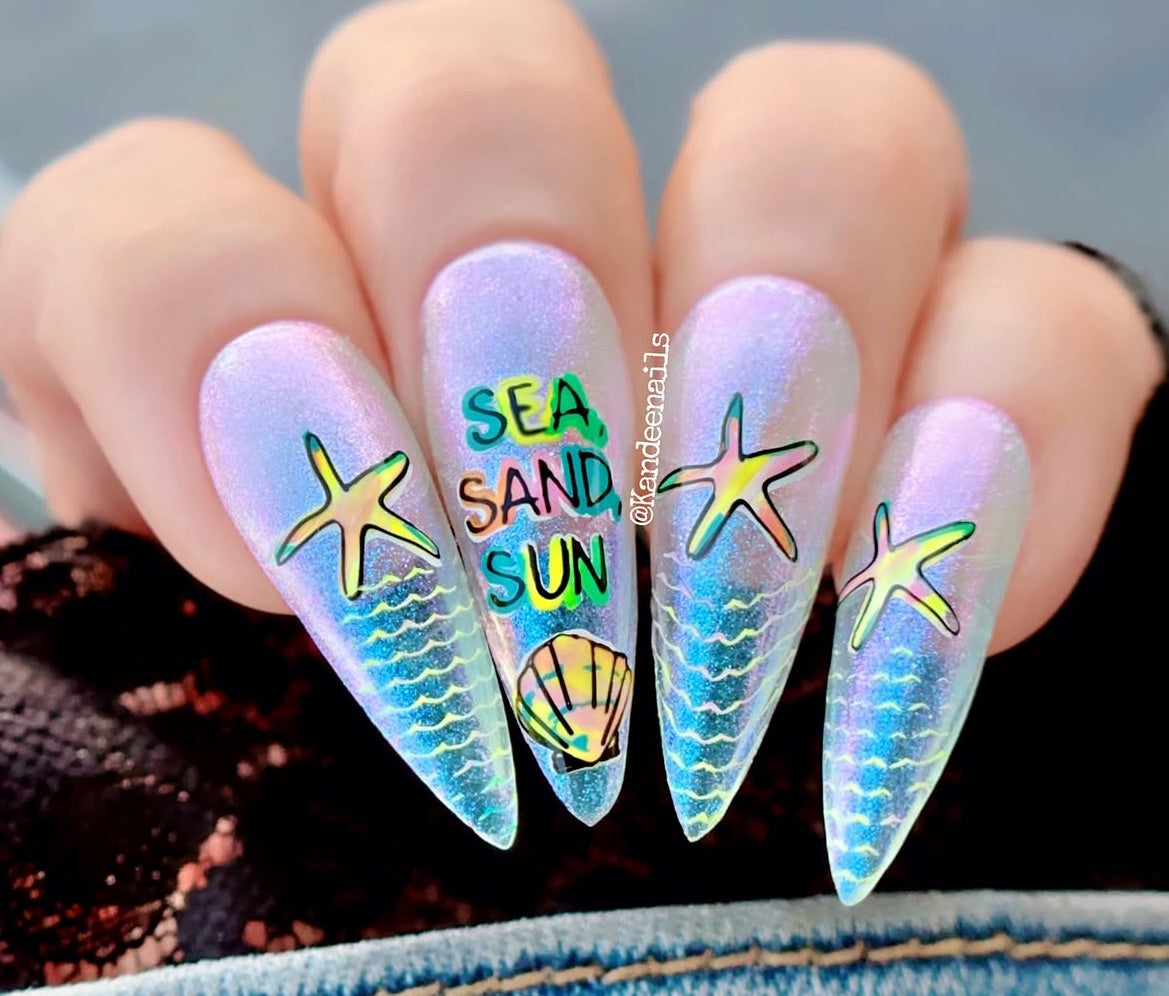 Retro Summer (CjS-391) Etched Nail Art Stamping Plate