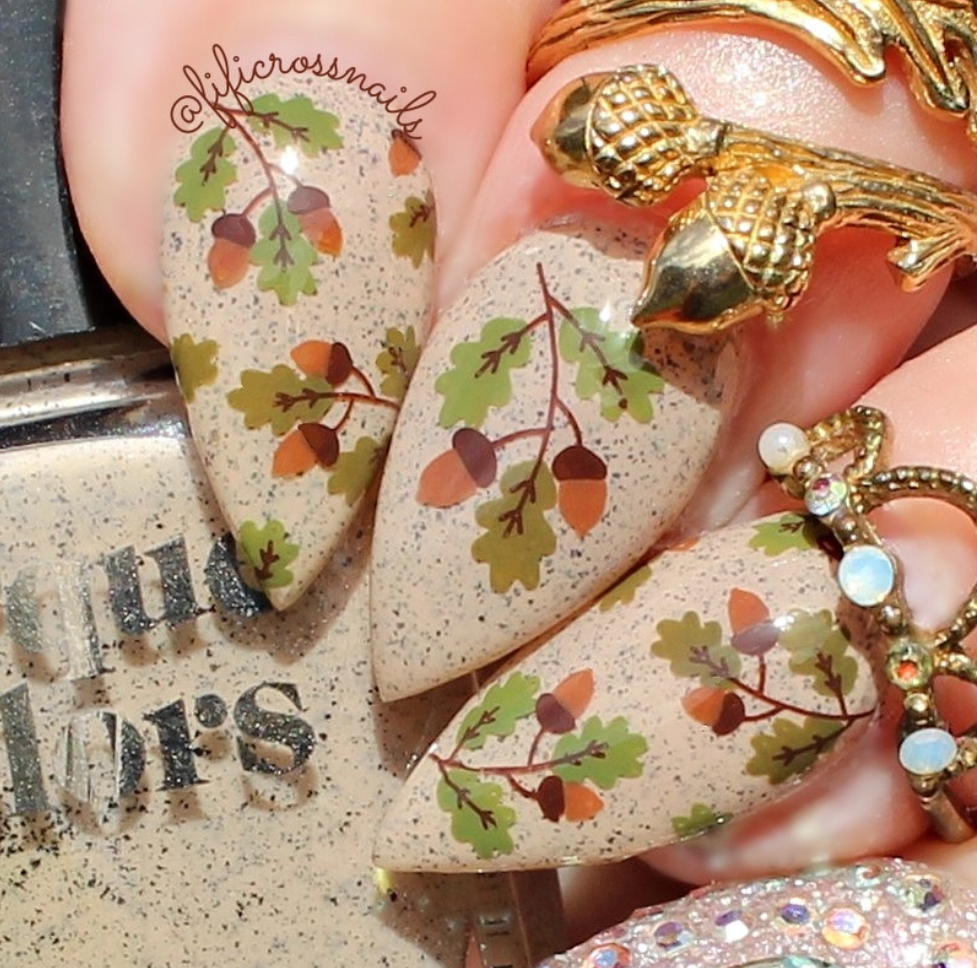 First Class Fall (CjS-419) Etched Nail Art Stamping Plate