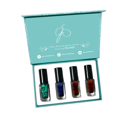 Stamping Polish Kit - Shifting Color Stamping Polish (Semi-Sheer 4pk) 5 Free Formula