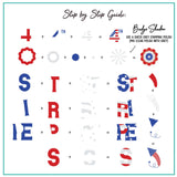  layered-nail-art-stamping-plate-how-to-card-with-the statue-of-liberty-stars-and-stripes-and-words-for-nail-art