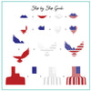 Stars & Stripes - One (CjS-312) Steel Nail Art Stamping Plate