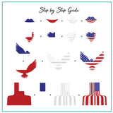 Stars & Stripes - One (CjS-312) Steel Nail Art Stamping Plate