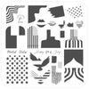 Stars & Stripes - One (CjS-312) Steel Nail Art Stamping Plate