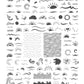 layered-nail-art-stamping-plate-showing-designs-of-suns-and-waves-with-words-for-nail-art