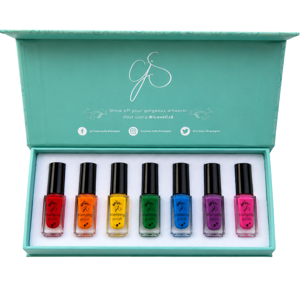 Nail Art Stamping Color Kit - Sticky Rainbow (7 Colors)