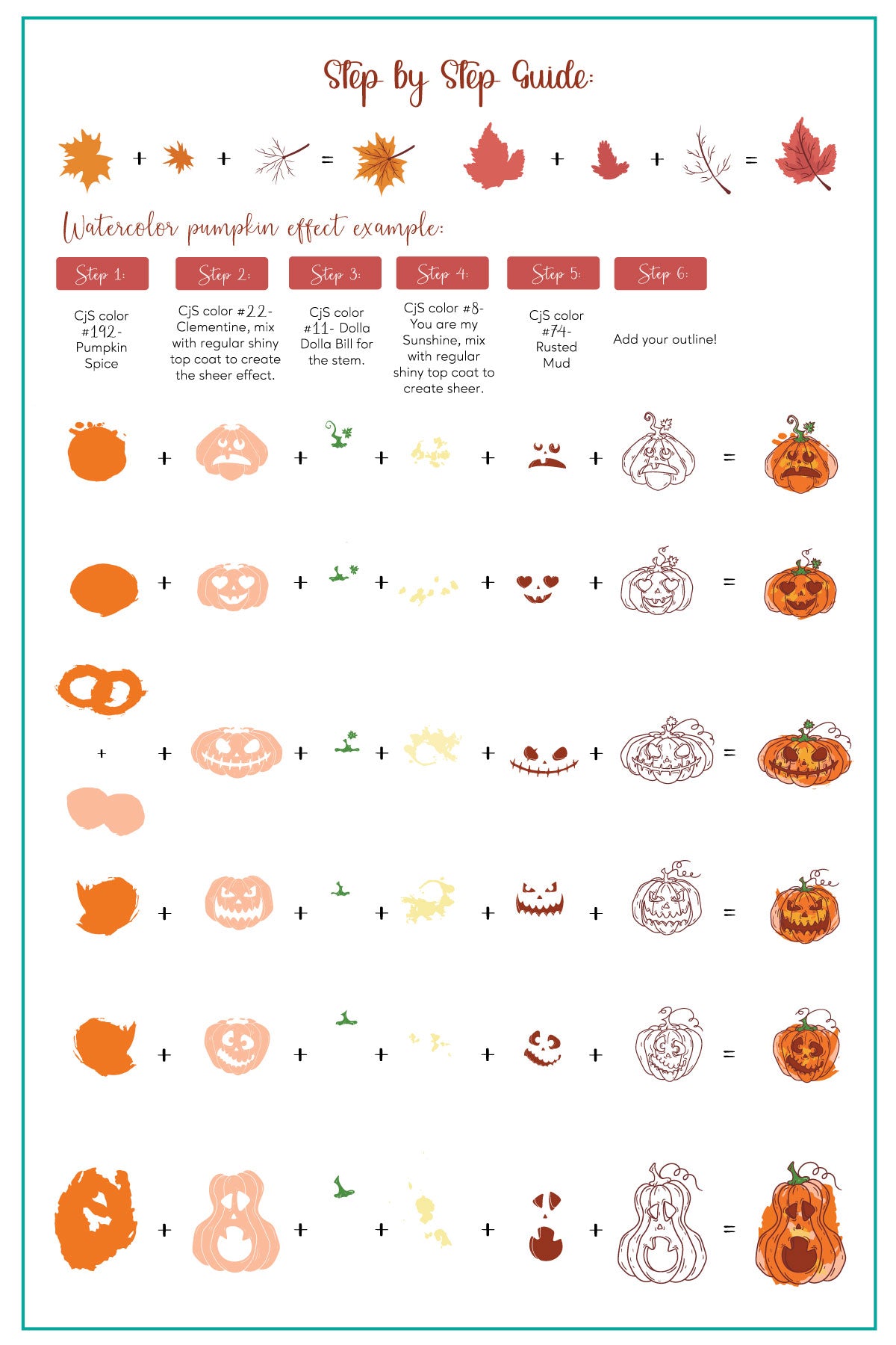 Watercolor Pumpkins (CjSH-99) Steel Nail Art Layered Stamping Plate