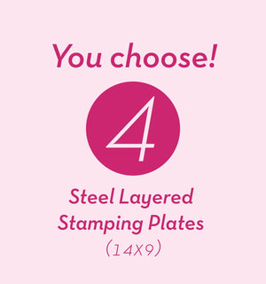 You Choose - 4 Large Stamping Plates (14x9)