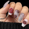 Simple Rose and Script (CjS-02) - Steel Nail Art Layered Stamping Plate