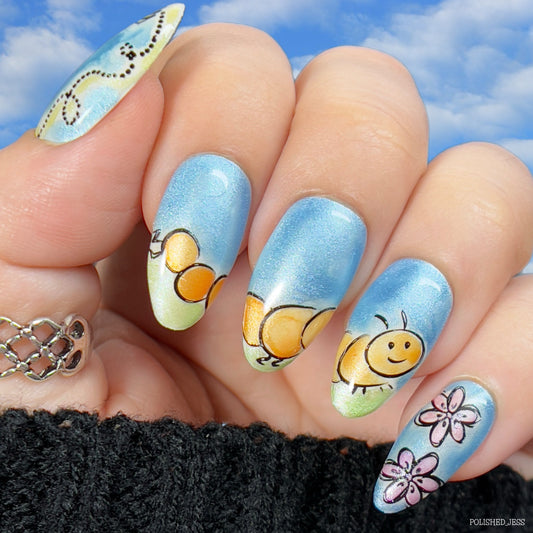 Baby Bugs and Bees (CjS-10)  - Steel Nail Art Layered Stamping Plate