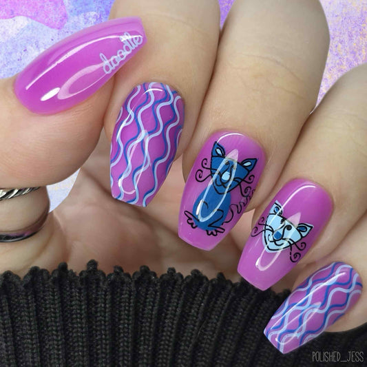 Doodle Love (CjS-127) Steel Layered Nail Art Stamping Plate