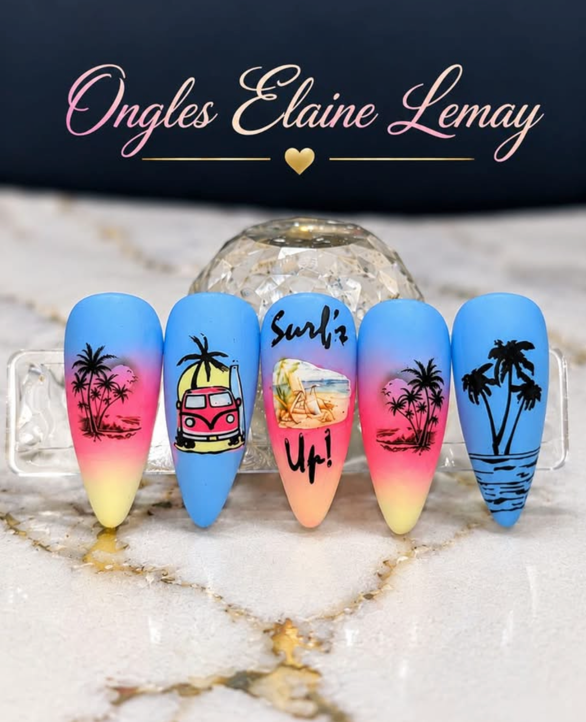 Surf's Up! - California (CjS-129) Etched Nail Art Stamping Plate