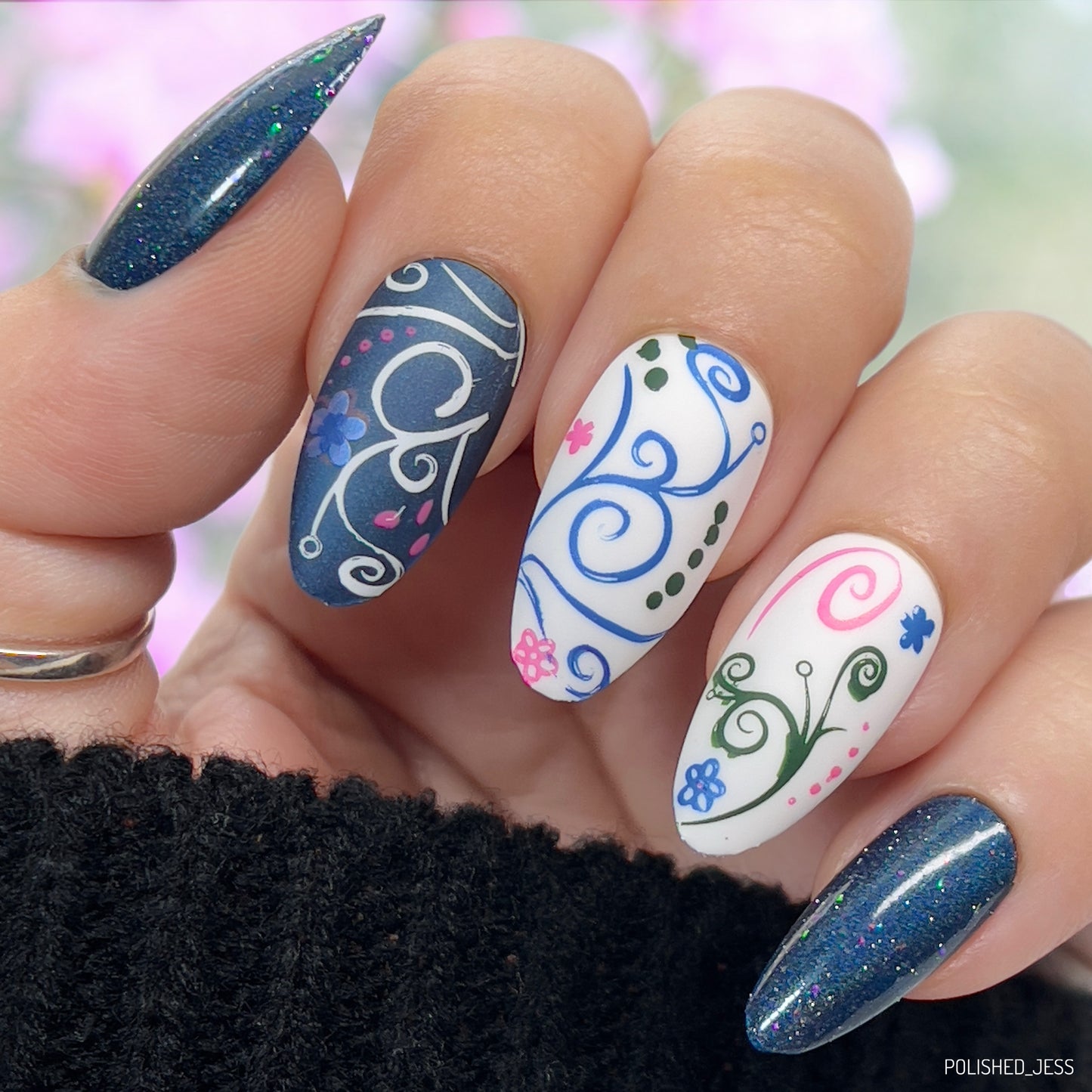 Floral Swirl 1 (CjS-13) - Steel Nail Art Layered Stamping Plate