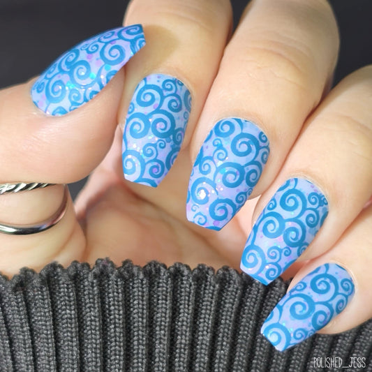 Put a Lil Swirl on it... Part One (CjS-132) Steel Nail Art Stamping Plate