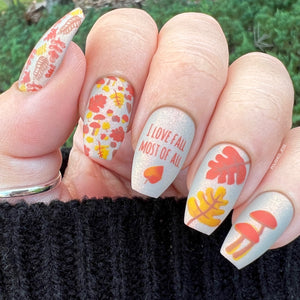 Fallpaper - Happy Fall Yall! (CjS-133) Steel Layered Nail Art Stamping Plate