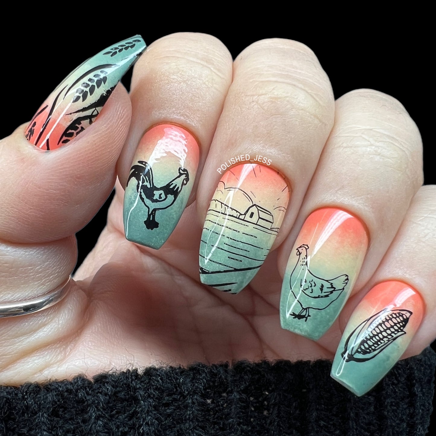 Harvest (CjS-138) Etched Nail Art Stamping Plate