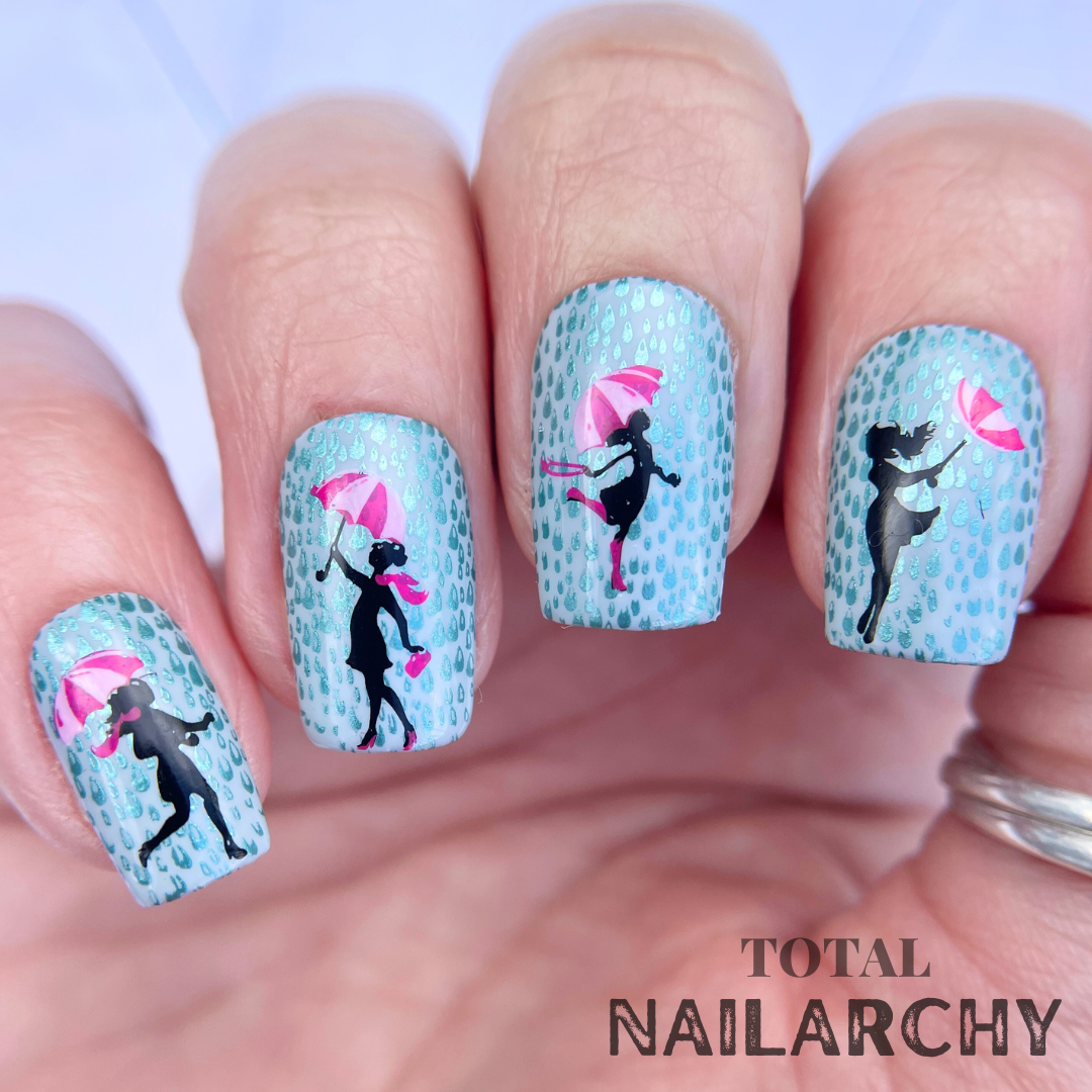 Splish Splash (CjS-141) Etched Nail Art Stamping Plate