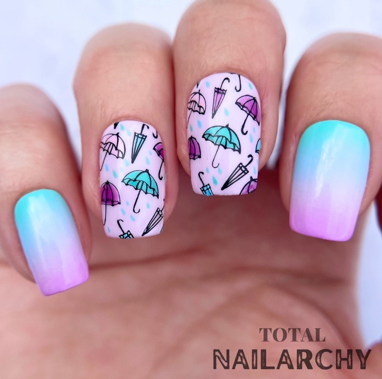 Splish Splash (CjS-141) Etched Nail Art Stamping Plate