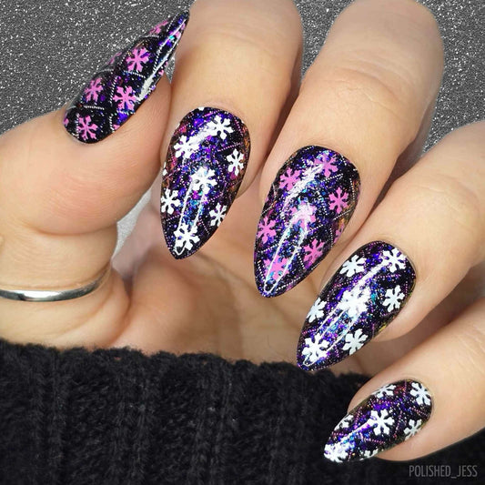 Fully Frozen (CjS-145) Steel Nail Layered Art Stamping Plate