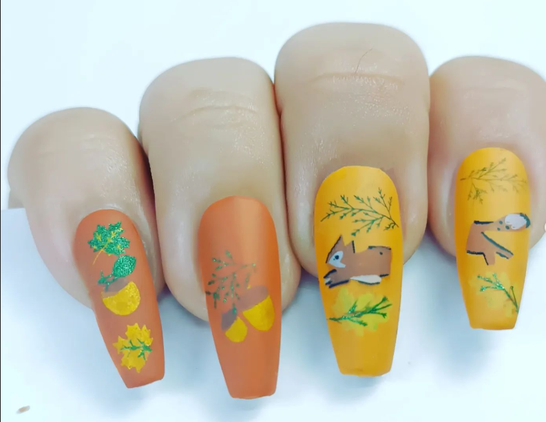 Autumn Acorns (CjS-148) Etched Nail Art Stamping Plate