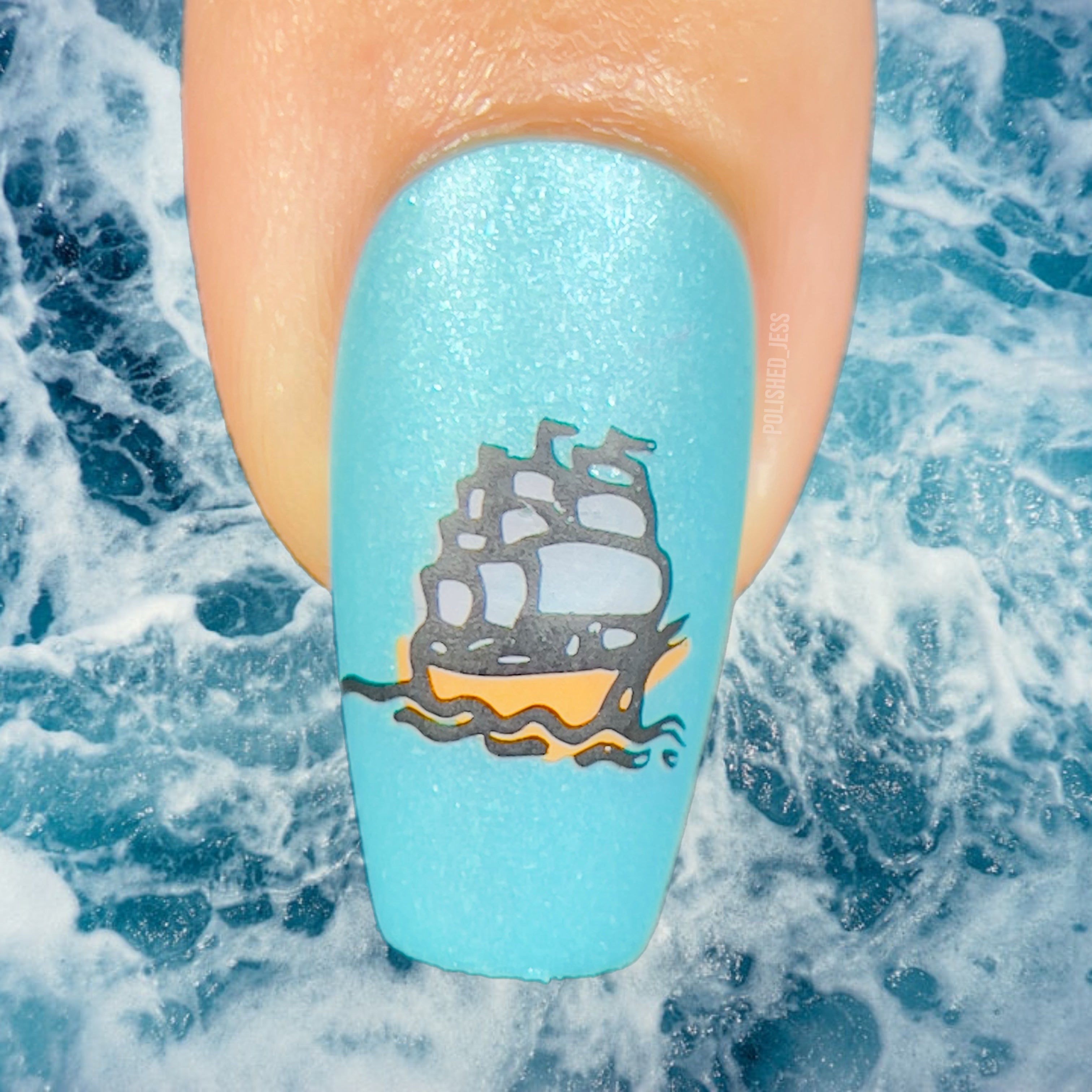 Anchor's Away (CjS-150) Steel Layered Nail Art Stamping Plate