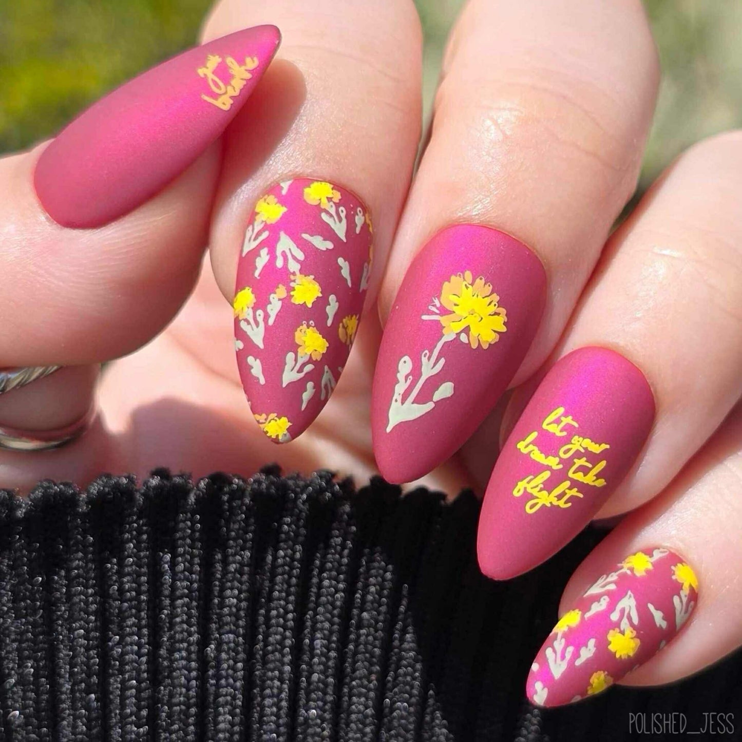 Just Breathe (CjS-156) Etched Nail Art Stamping Plate