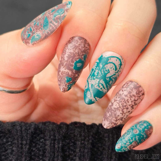 Grunge Series - Dainty (CjS-190) Steel Layered Nail Art Stamping Plate