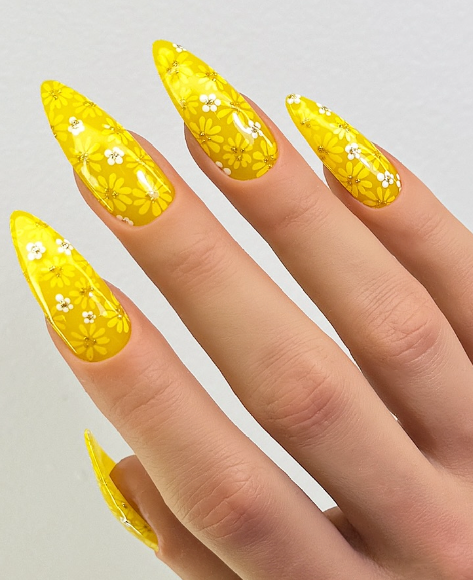 Spring Daisy (CjS-194) Etched Nail Art Stamping Plate