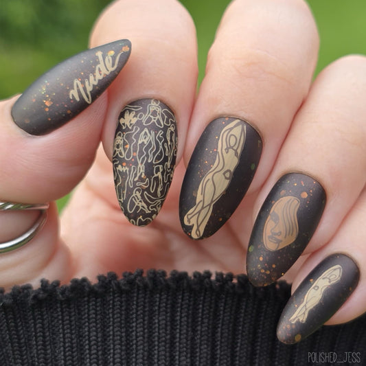 The Nude Series -  Dare to Bare (CjS-195) Steel Nail Art Layered Stamping Plate