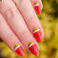 stunning-manicure-of-nail-art-designs-of-watermelon-french-tips