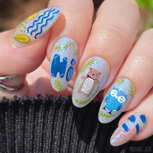 Alphabet - Bubble Letter Forest (CjS-231) Steel Nail Art Layered Stamping Plate