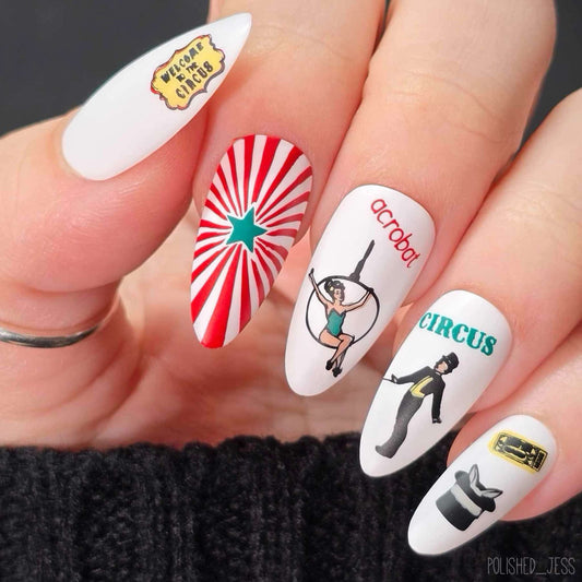 Under The Big Top (CjS-233) Steel Nail Art Layered Stamping Plate