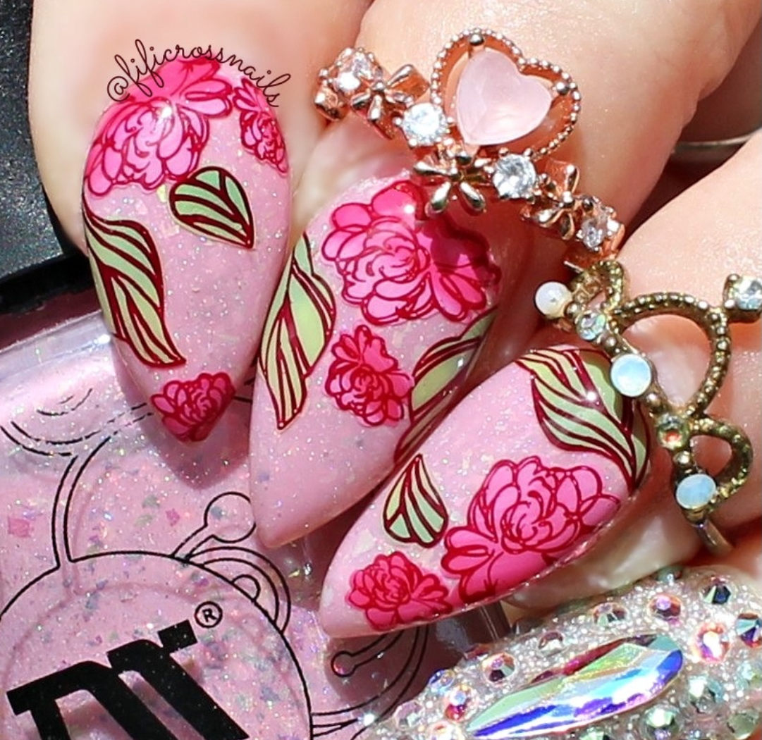 Summer Rose (CjS-242) Etched Nail Art Stamping Plate