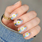 stunning-manicure-with-retro-nail-art-designs-of-stripes-and-daisies-with-the-words-stay-groovy