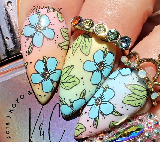 Finest Florals (CjS-261) Etched Nail Art Stamping Plate