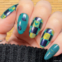 Denim Patchwork (CjS-273) Steel Nail Art Stamping Plate