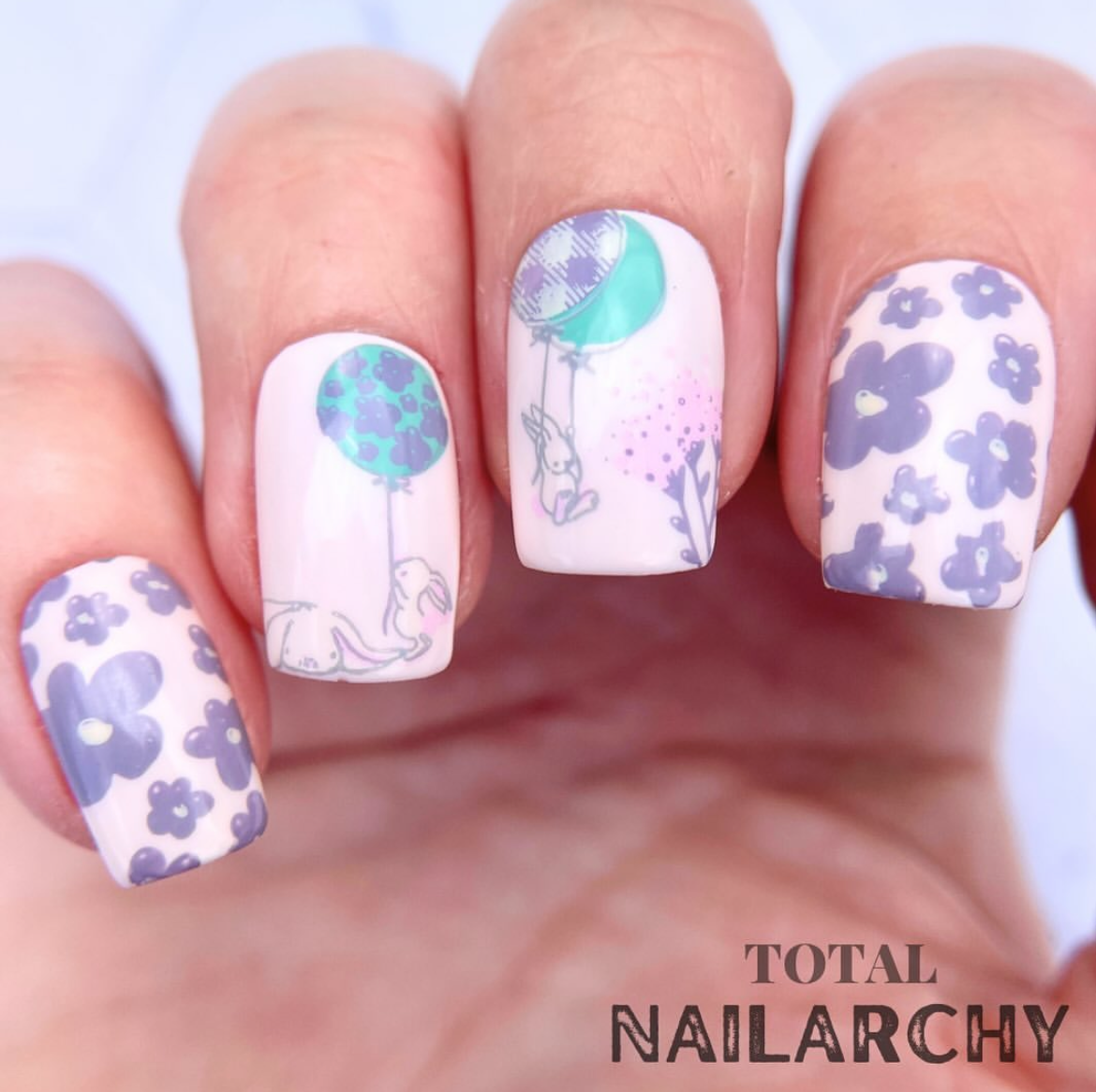 Sweet Spring Bunnies (CjS-292) Steel Nail Art Layered Stamping Plate