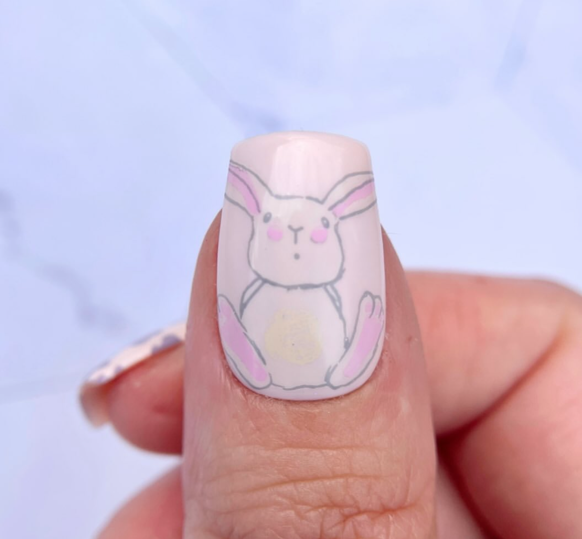 Sweet Spring Bunnies (CjS-292) Steel Nail Art Layered Stamping Plate