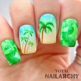 Pretty Palms (CjS-301) Steel Nail Art Layered Stamping Plate