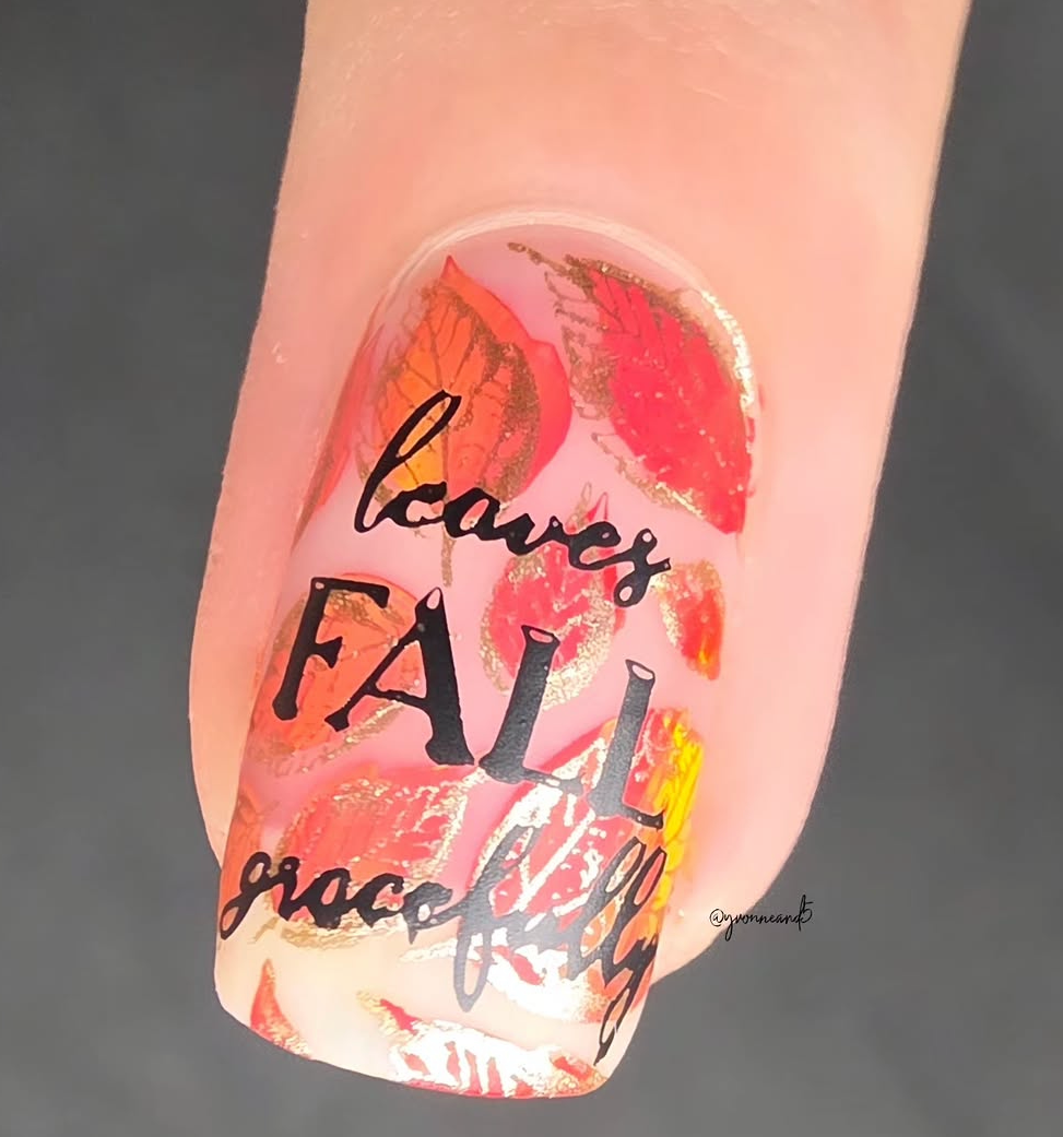 Graceful leaves (CjS-318) Etched Nail Art Stamping Plate