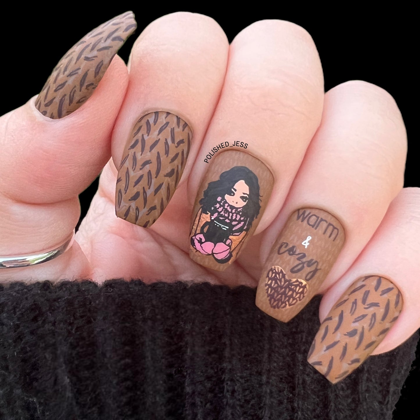 Fall Sweater - Two (CjS-320) Etched Nail Art Stamping Plate