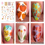 Playfully Autumn (CjS-322) Steel Nail Art Layered Stamping Plate