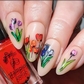 manicure-showing-nail-art-designs-of-red-orange-and-blue-tulips