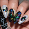 beautiful-manicure-with-glittery-nail-art -designs-showing-butterflies  