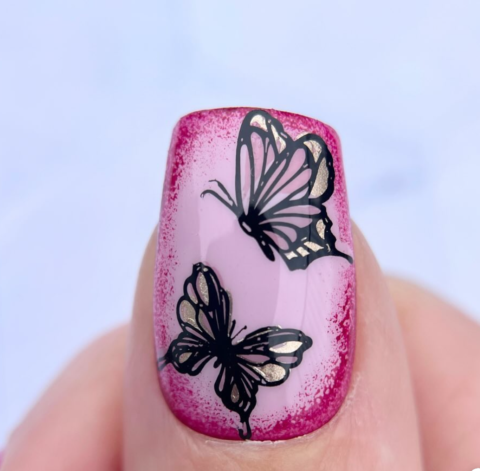 Wing It - Butterfly(CjS-348) Steel Nail Art Layered Stamping Plate