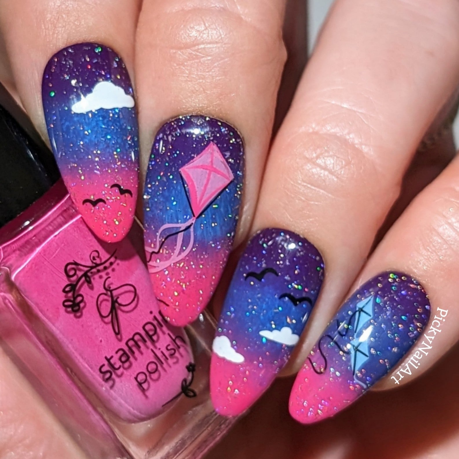 Up, Up, and Away (CjS-354) Steel Nail Art Layered Stamping Plate