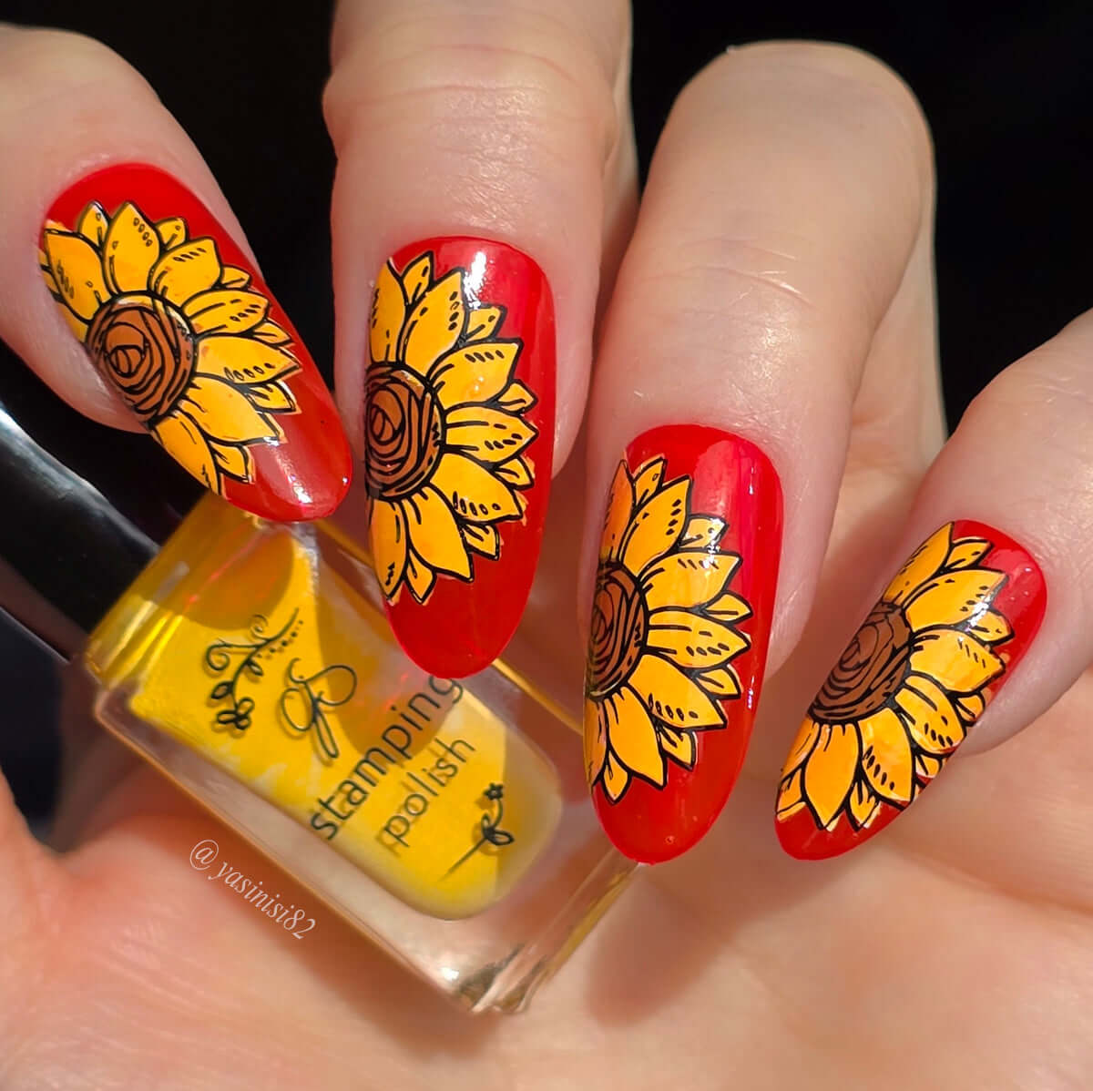Sunflower Nail Art Designs Inspiration