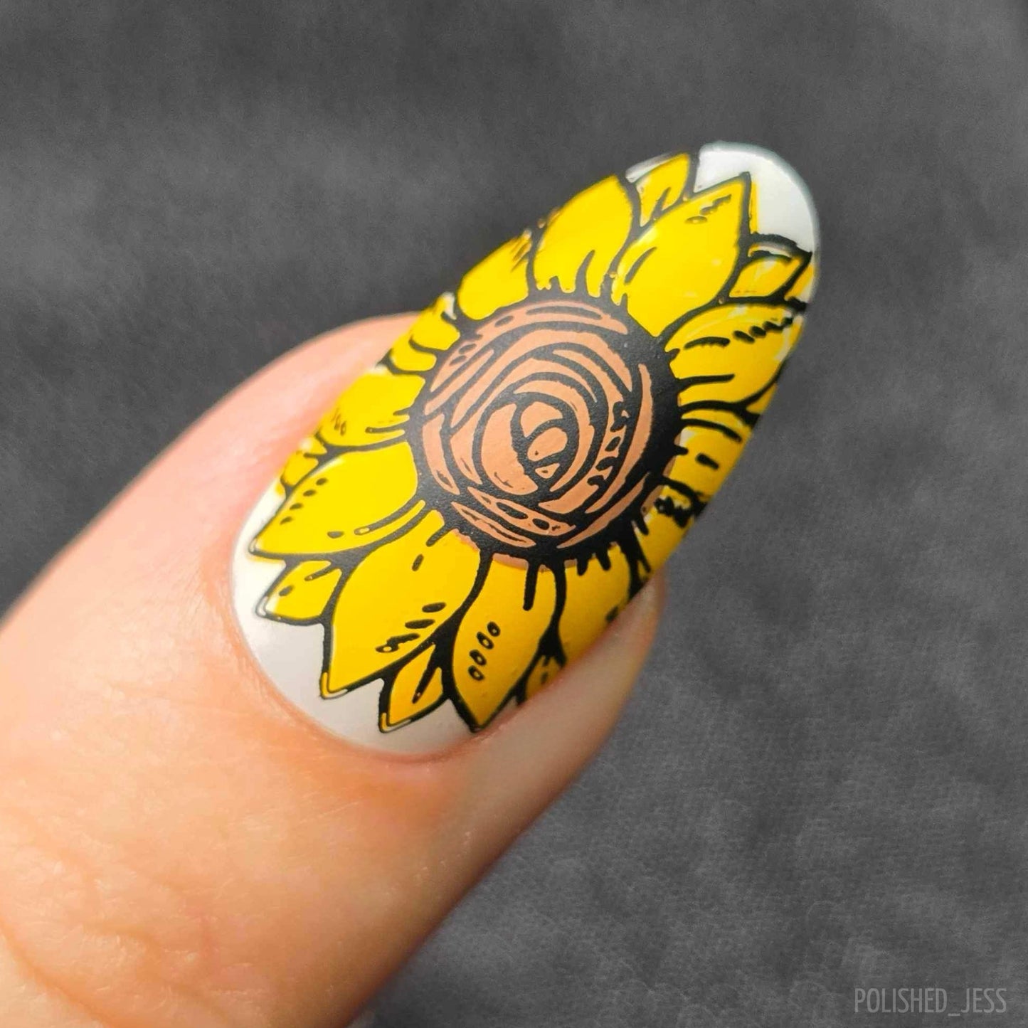 Glow like a Sunflower (CjS-370) Etched Nail Art Stamping Plate