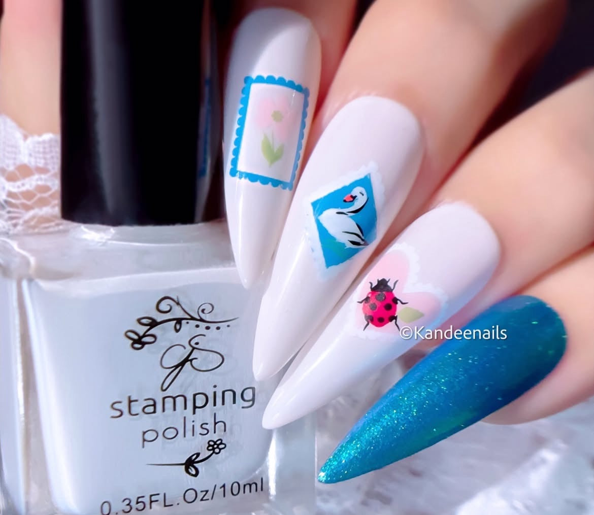 Perfectly Postage (CjS-381) Steel Nail Art Layered Stamping Plate