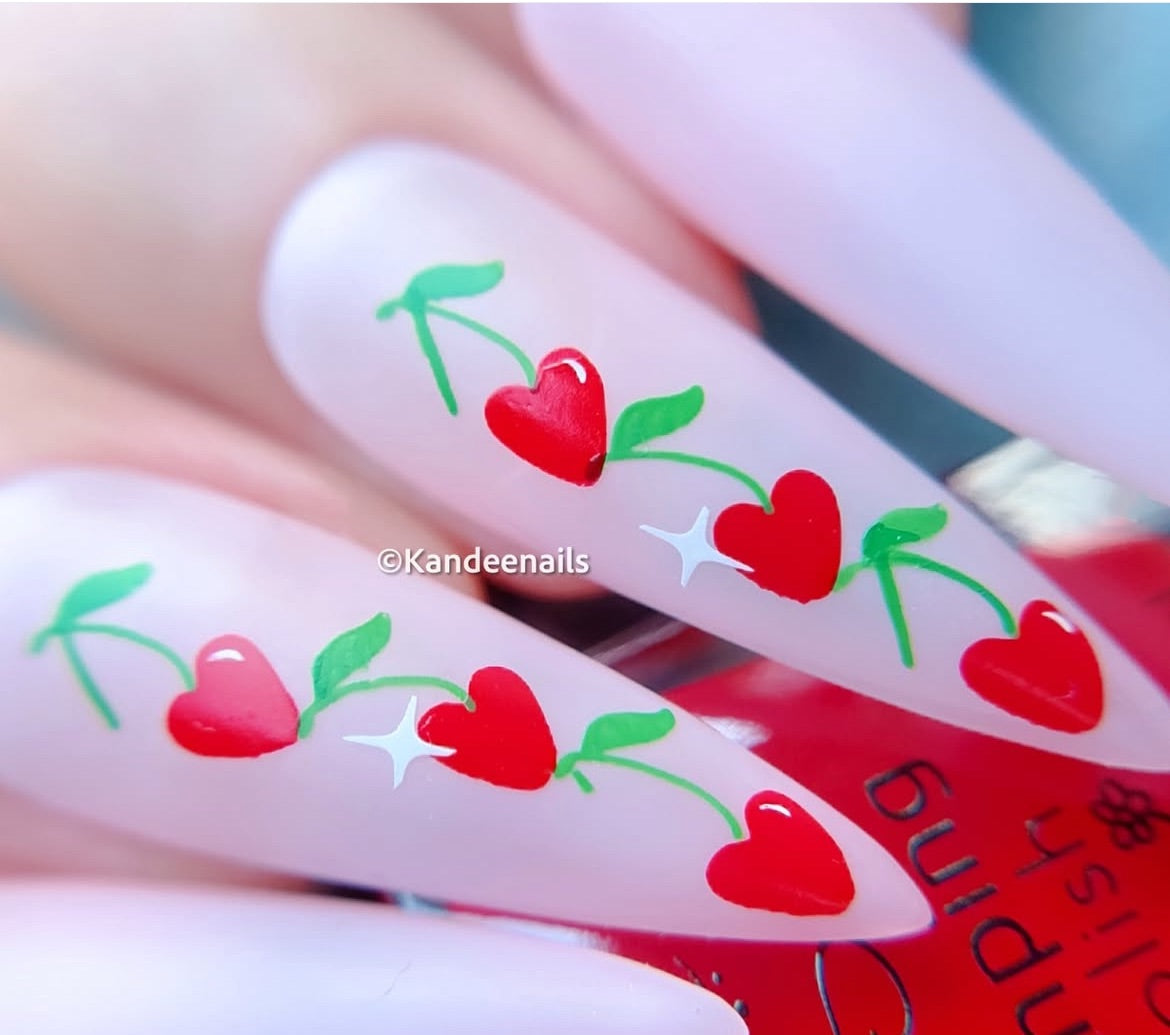 Cherry Bomb (CjS-382) Steel Nail Art Layered Stamping Plate